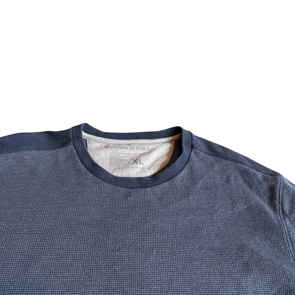Banana Republic Lightweight Waffle Knit Long Sleeve Shirt Top Stretch Size XL